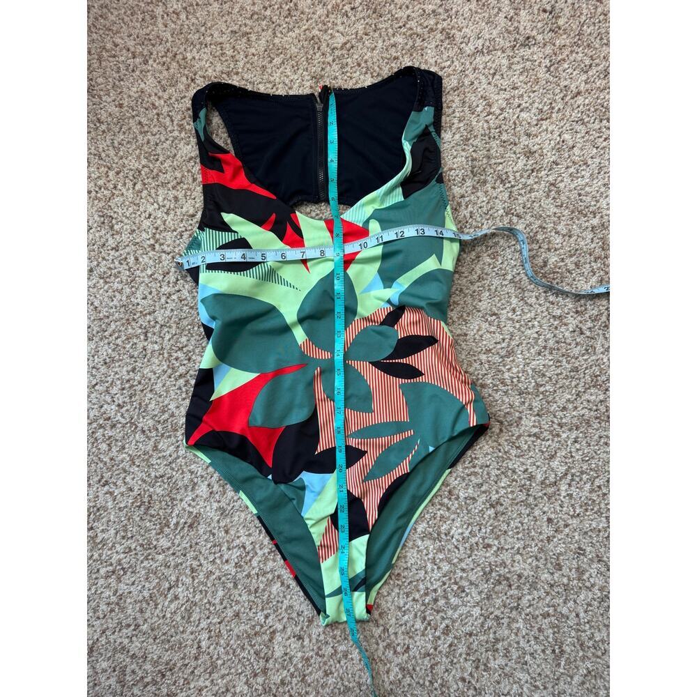 Nike Swim Jungle Floral Keyhole Back One Piece Swimsuit Womens Large - Picture 4 of 8